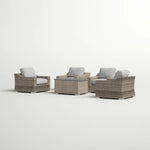 Wicker Sectional Seating Group With Cushions - Gray Mix