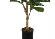 47" Tall, Artificial Plant, Fiddle Tree, Indoor, Faux, Fake, Floor, Greenery, Potted, Real Touch, Decorative - Green / Black - R&R Furniture Gallery (Fountain Valley, CA)