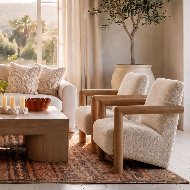Gabriette - Occasional Chair - Cream And Light Natural