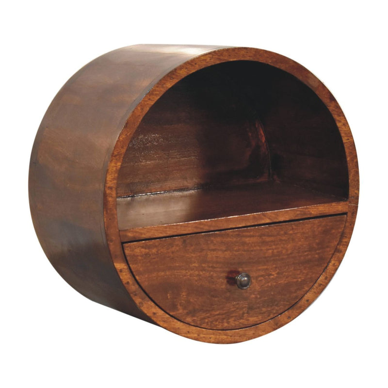 Floating Circle Bedside Table - Chestnut - R&R Furniture Gallery (Fountain Valley, CA)
