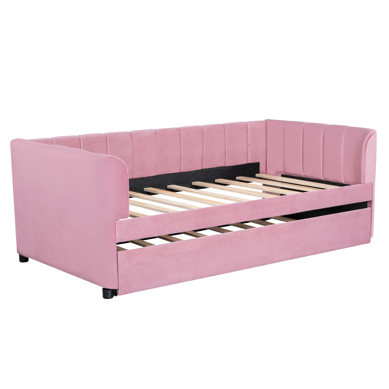Upholstered Daybed With Ergonomic Design Backrest - R&R Furniture Gallery (Fountain Valley, CA)