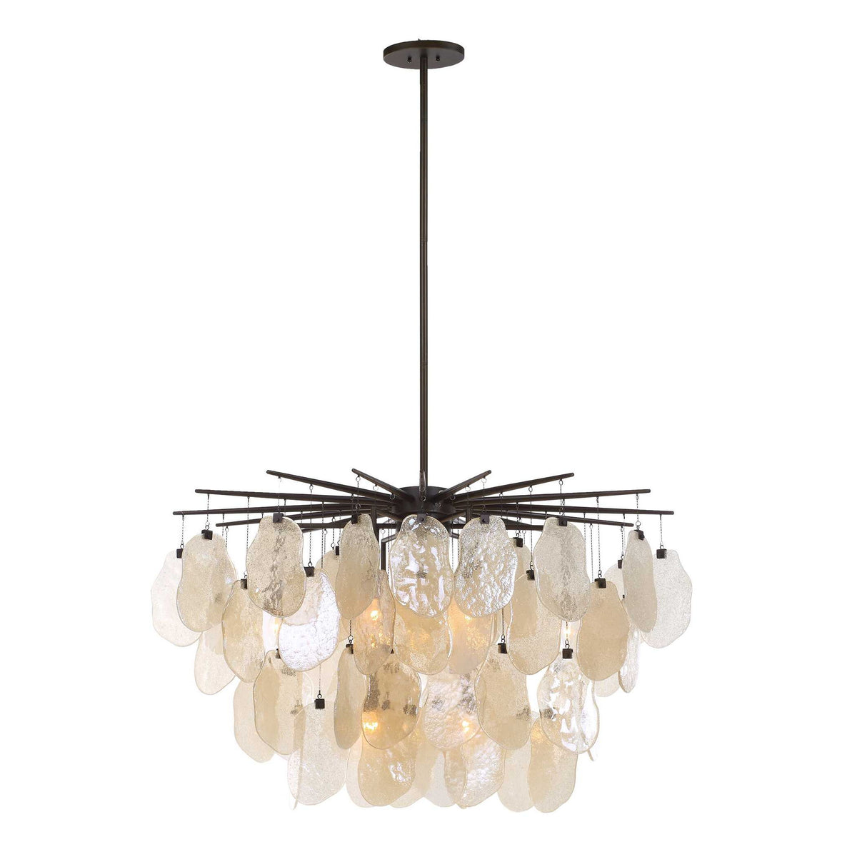 Seeded Shield - 8 Light Chandelier
