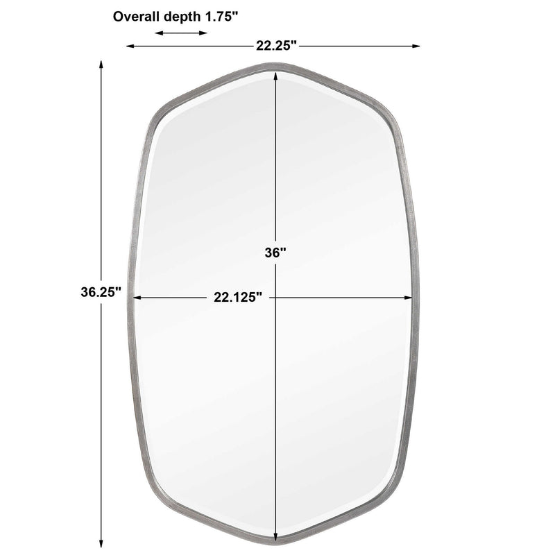Uttermost Duronia Iron Wall Mirror with a sleek, modern frame, perfect for contemporary home decor.