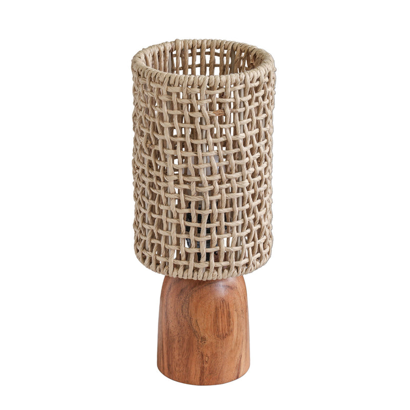 Kombu - Raffia and Wood Small Table Lamp - Natural - R&R Furniture Gallery (Fountain Valley, CA)