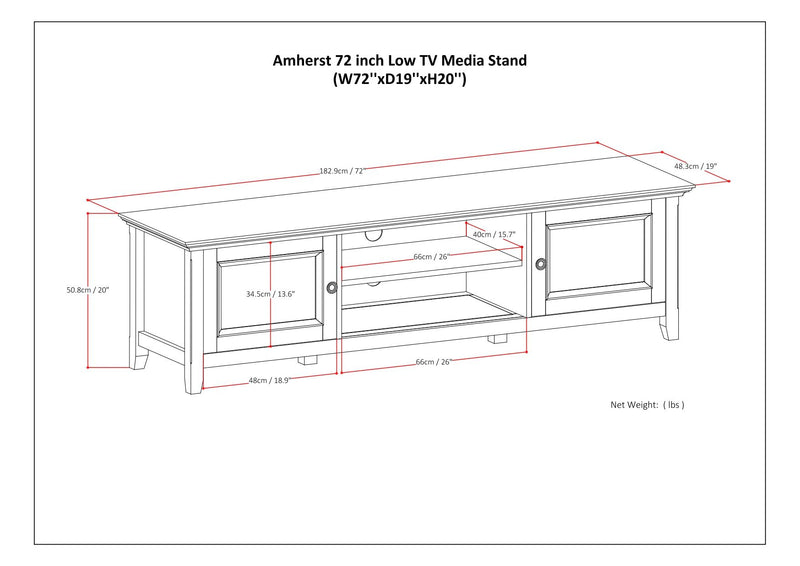 Amherst - Low TV Media Stand - Hickory Brown - R&R Furniture Gallery (Fountain Valley, CA)