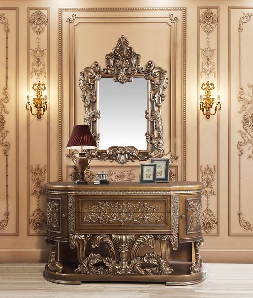 Constantine - Server - Brown & Gold - R&R Furniture Gallery (Fountain Valley, CA)