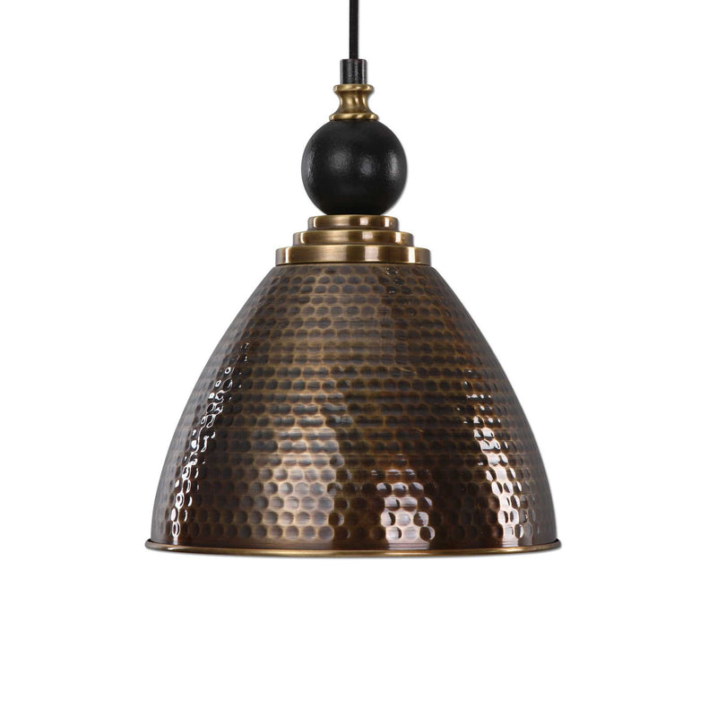 Uttermost Adastra 1-light pendant in antique brass with a sleek, modern design for stylish pendant lighting.