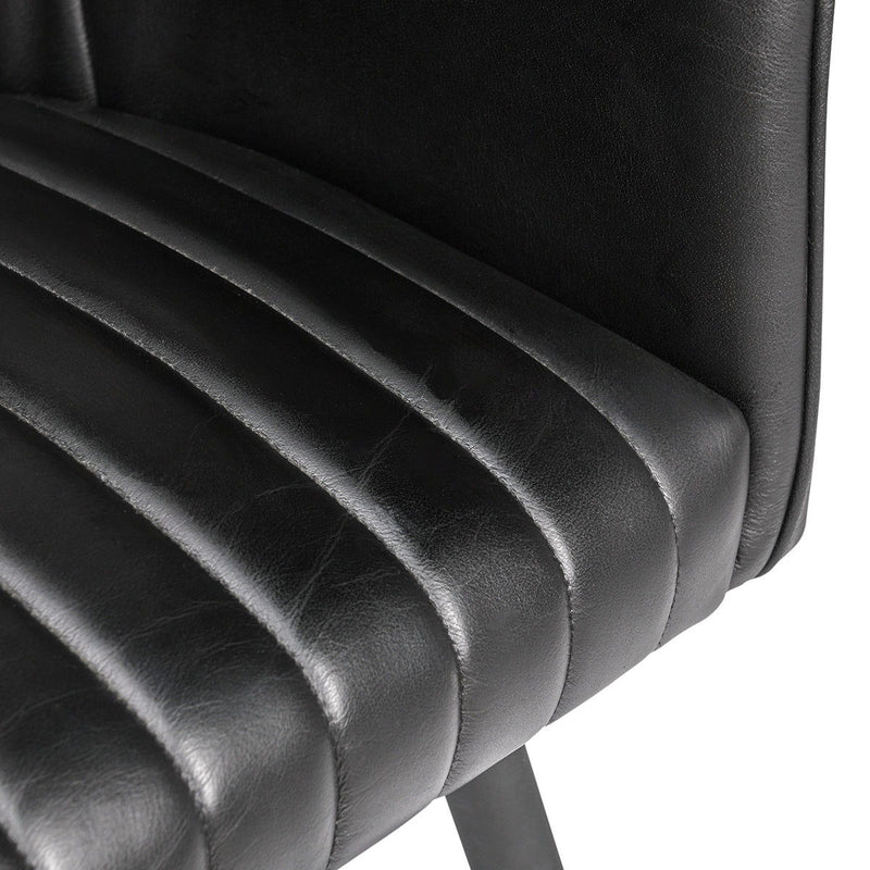 Leon - Leather Dining Chair - Midnight Raven - R&R Furniture Gallery (Fountain Valley, CA)