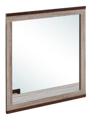 Gray and brown Magnolia mirror by Glory Furniture featuring a stylish, modern design with a sleek rectangular frame.