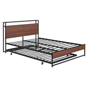Platform Bed Frame With Trundle, USB Ports And Slat Support, No Box Spring Needed - R&R Furniture Gallery (Fountain Valley, CA)