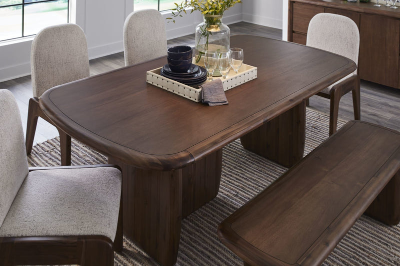 Xolani Rectangular Acacia Wood Pedestal Table in Impala