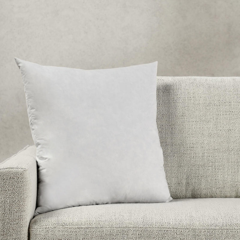 Classic Home Villa feather down insert for accent pillow, soft white pillow filler with plush feather filling visible inside.