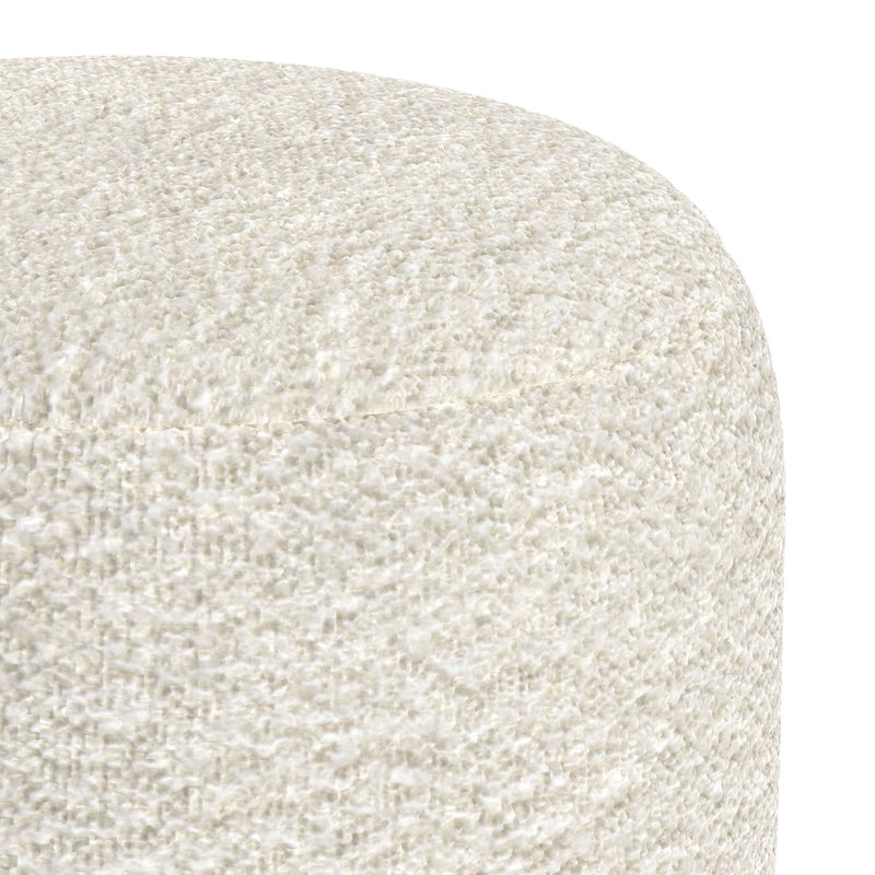 Chantal - Round Pouf - White - R&R Furniture Gallery (Fountain Valley, CA)