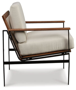 Tilden - Accent Chair - Ivory / Brown - R&R Furniture Gallery (Fountain Valley, CA)