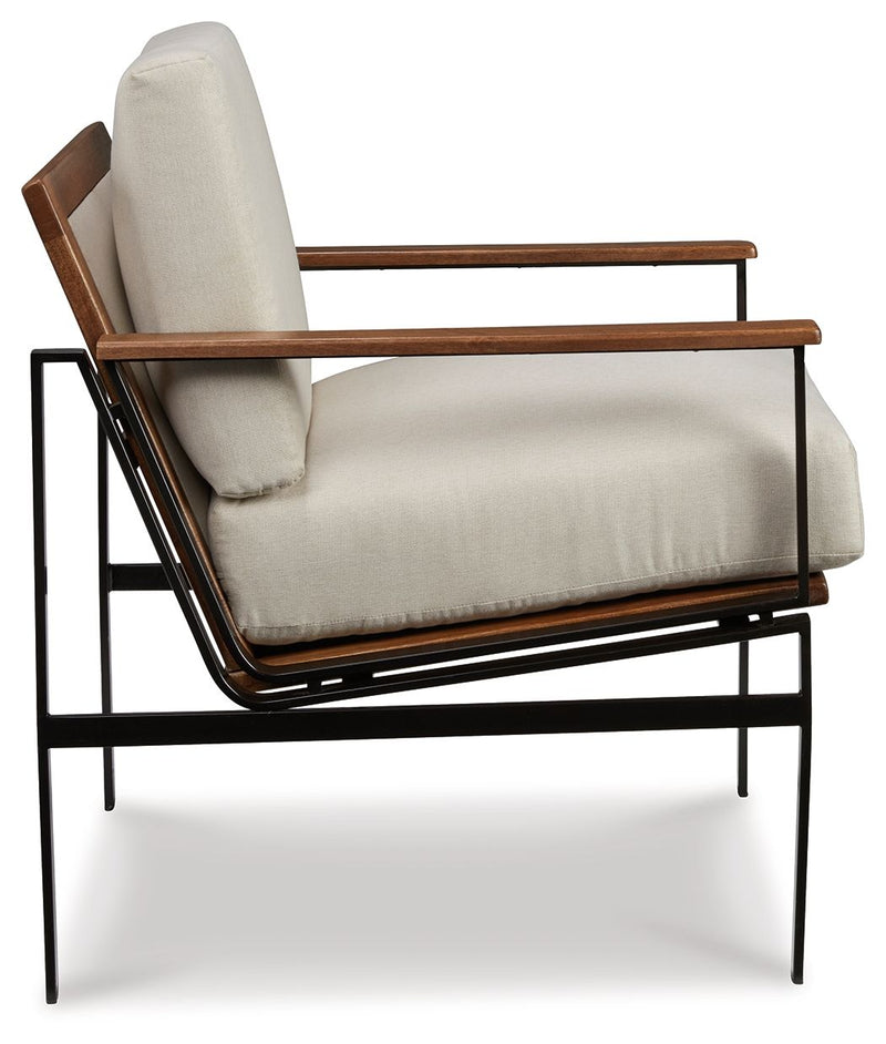 Tilden - Accent Chair - Ivory / Brown - R&R Furniture Gallery (Fountain Valley, CA)