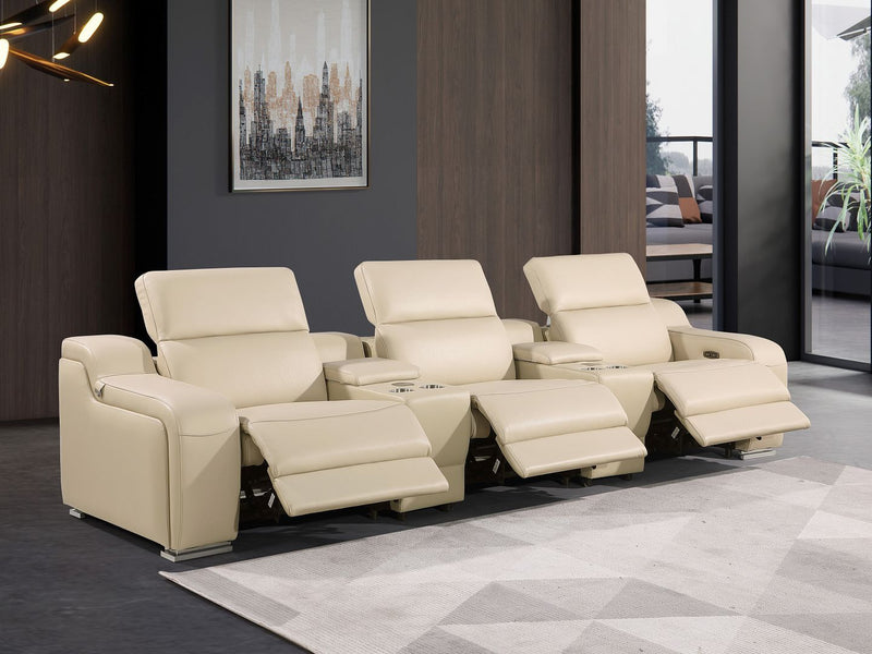 1116 - 5-Piece Modular Power Reclining Sofa In With 3 Power Recliners & Power Headrests