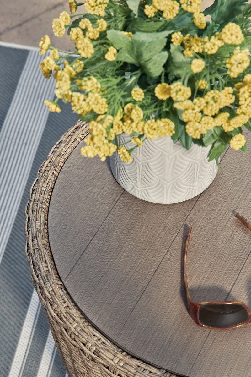 Danson - Round End Table - Beige - R&R Furniture Gallery (Fountain Valley, CA)