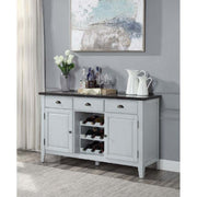Lanton - Server - Natural Marble & Antique White - R&R Furniture Gallery (Fountain Valley, CA)