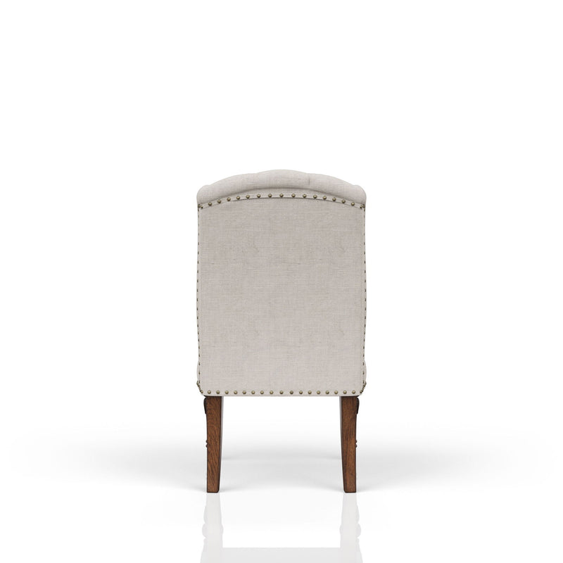 Upholstered Wing Host Chair - Light Gray - R&R Furniture Gallery (Fountain Valley, CA)
