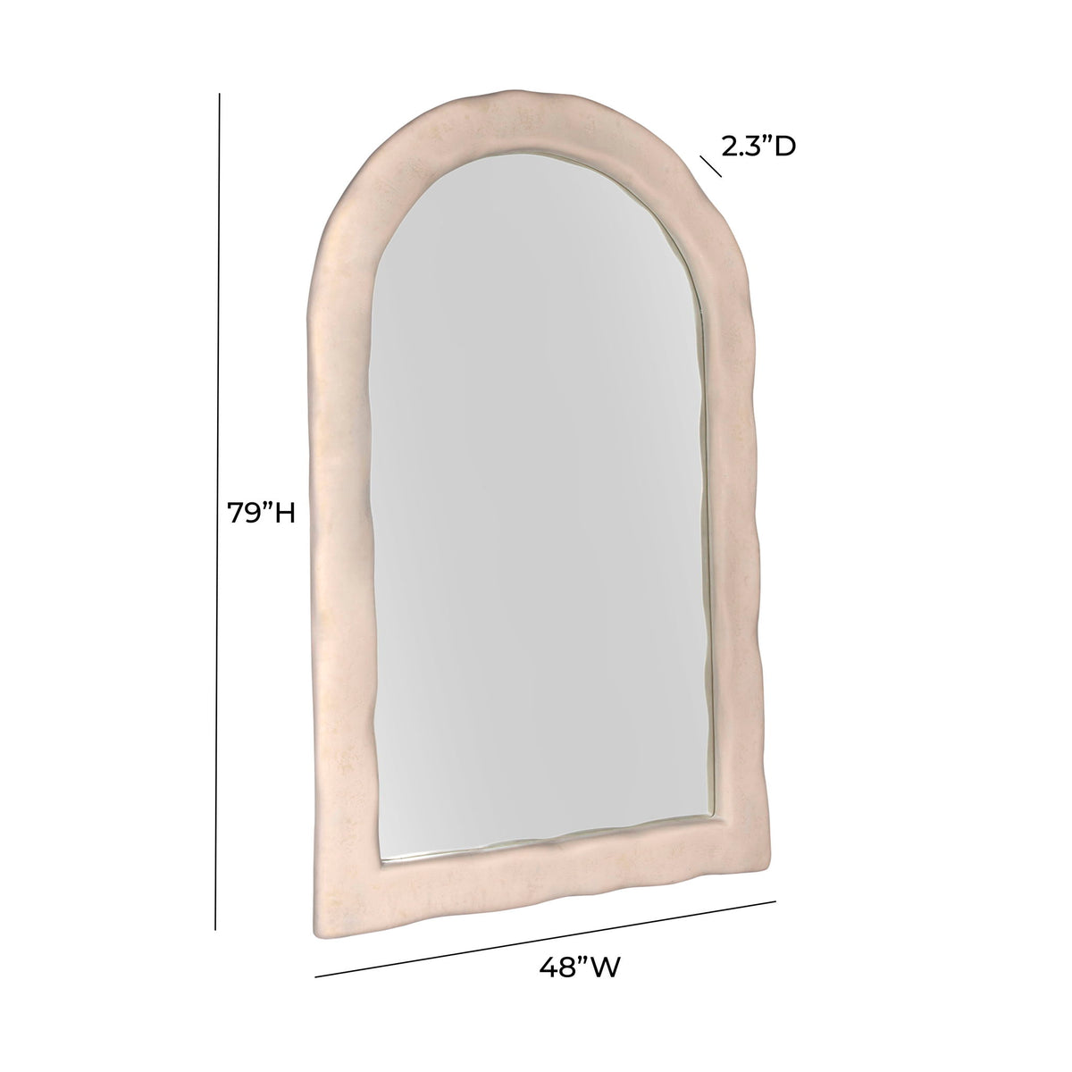 Kaia - Textured Floor Mirror - Cream - R&R Furniture Gallery (Fountain Valley, CA)
