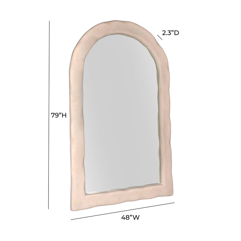Kaia - Textured Floor Mirror - Cream - R&R Furniture Gallery (Fountain Valley, CA)