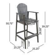 Outdoor Acacia Wood Adirondack Barstools (Set of 2) - R&R Furniture Gallery (Fountain Valley, CA)