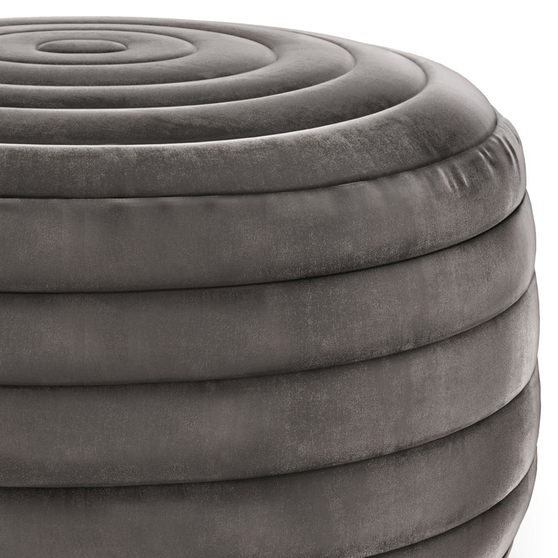 Vivienne - Upholstered Round Pouf - R&R Furniture Gallery (Fountain Valley, CA)