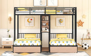 Triple Bunk Bed With Drawers, Multi-Functional Frame With Desks And Shelves In The Middle - R&R Furniture Gallery (Fountain Valley, CA)