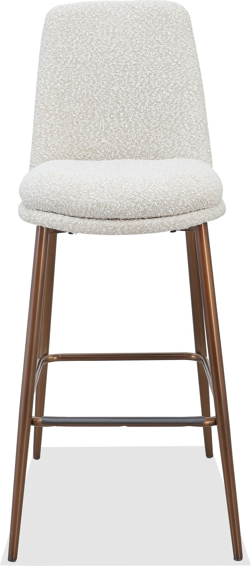 Wyatt Upholstered Bar Stool in Ricotta Boucle and Bronze Metal