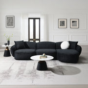 Lucifer - Sectional Sofa With 3 Pillows - Black Shimmer Chenille - R&R Furniture Gallery (Fountain Valley, CA)