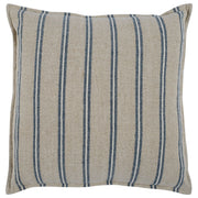Classic Home Delgada 26x26 inch accent pillow with natural and blue fabric, featuring a soft, decorative throw pillow for living spaces.