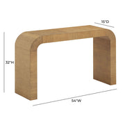 TOV Furniture Hump console table with sleek wooden surface and modern design, perfect for entryways or living rooms.