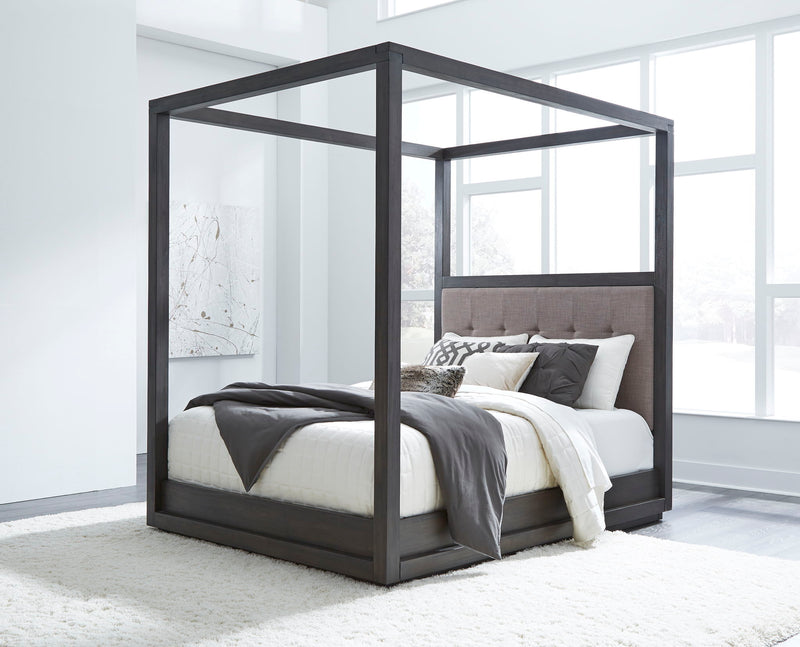 Oxford King-Size Canopy Bed in Dolphin