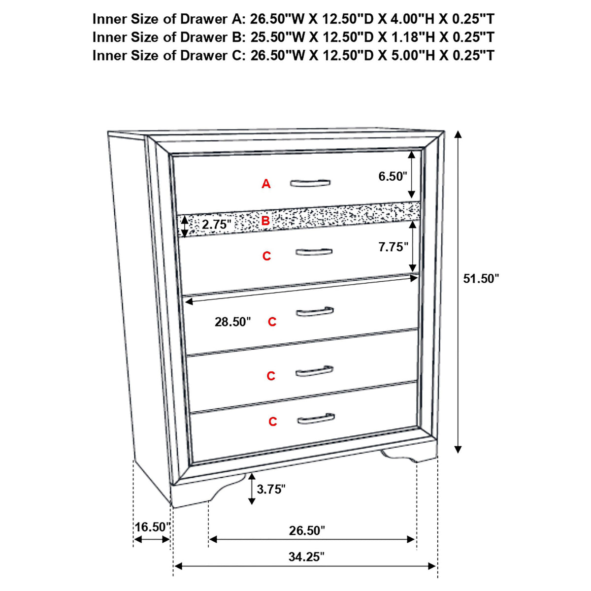 Annie - 5 Piece Bedroom Set