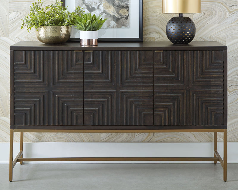 Elinmore - Accent Cabinet - Brown / Gold Finish - R&R Furniture Gallery (Fountain Valley, CA)