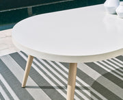 Seton Creek - Oval Dining Table With Umb Opt - White - R&R Furniture Gallery (Fountain Valley, CA)