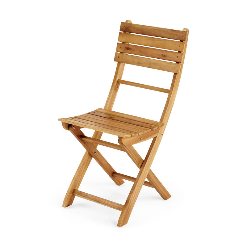 Outdoor Foldable Wood Dining Chair With Slat Design (Set of 2) - R&R Furniture Gallery (Fountain Valley, CA)