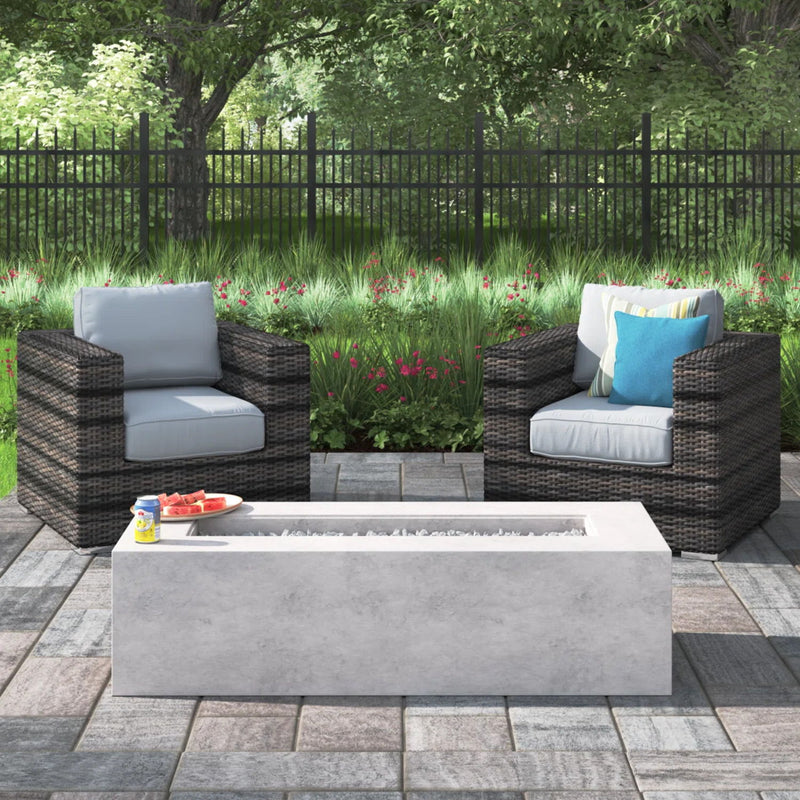 Outdoor Rattan Wicker Seating Set With Cushions 2 Person Patio Furniture - Espresso / Gray - R&R Furniture Gallery (Fountain Valley, CA)