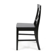 Set of two Noble House Plethora dining chairs with X-shaped back design, modern wooden frame, and cushioned seats.