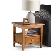 Handcrafted Warm Shaker coffee table by Simpli-Home featuring a classic wooden design and sturdy table top.
