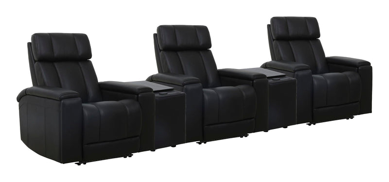 Phoenix - Zero Gravity Power 3 Seat Home Theater Seating With 2 Wedges And Immersive Audio - R&R Furniture Gallery (Fountain Valley, CA)