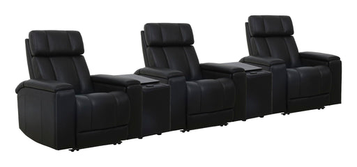 Phoenix - Zero Gravity Power 3 Seat Home Theater Seating With 2 Wedges And Immersive Audio - R&R Furniture Gallery (Fountain Valley, CA)
