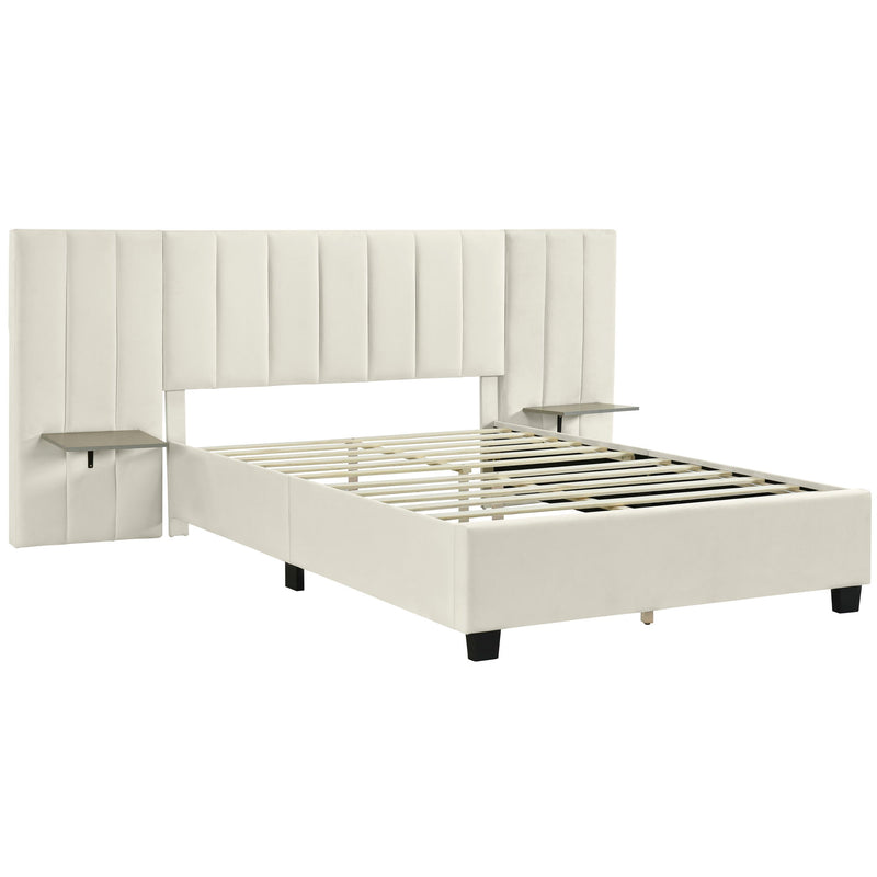 Upholstered Platform Bed With Big Headboard - R&R Furniture Gallery (Fountain Valley, CA)