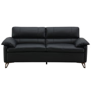 Eilene - Loveseat - Black Top Grain Leather - R&R Furniture Gallery (Fountain Valley, CA)