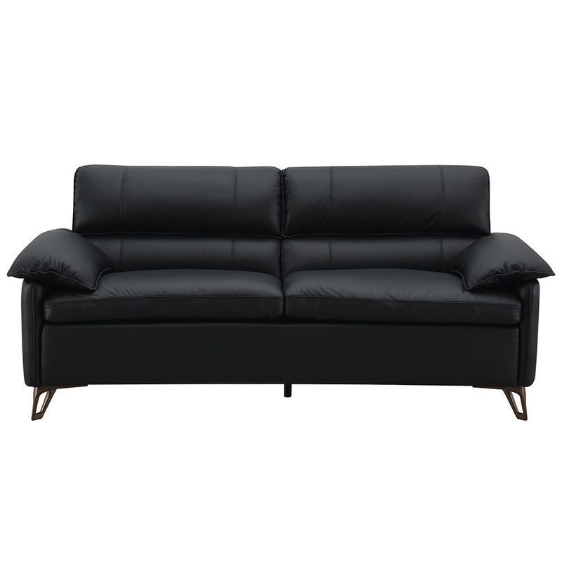 Eilene - Loveseat - Black Top Grain Leather - R&R Furniture Gallery (Fountain Valley, CA)
