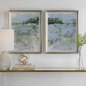 Far Away View - View Framed Prints - Light Blue