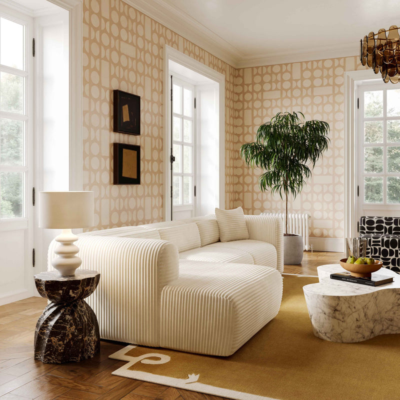Tarra - Fluffy Oversized Corduroy Modular Chaise - R&R Furniture Gallery (Fountain Valley, CA)