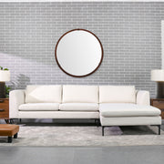 Hausen - Mid-Century Modern Round Accent Wall Mirror - Brown Walnut - R&R Furniture Gallery (Fountain Valley, CA)