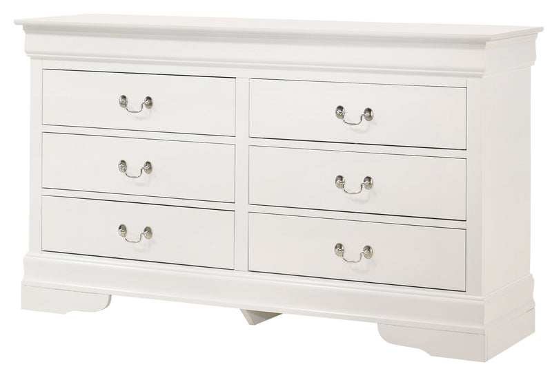 Elegant Louis Phillipe traditional dresser by Glory Furniture featuring classic wood finish and ornate design details.