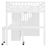 Loft Bed With Stairs, Bookshelf, Drawers, Desk & Wardrobe, Space Saving Multifunctional Furniture - R&R Furniture Gallery (Fountain Valley, CA)